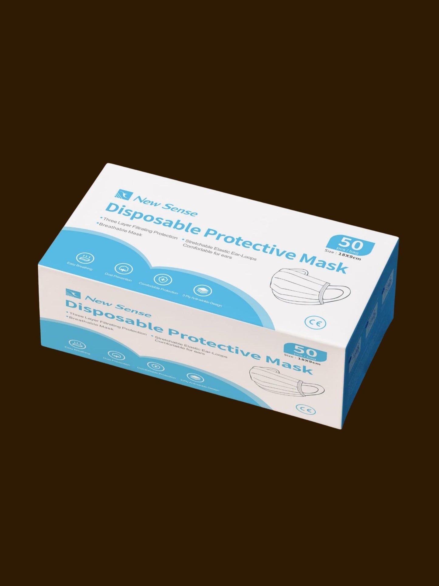 3-Ply Disposable Face Mask - 50 Masks/Box